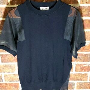 DKNY short sleeve top with mesh sleeves.